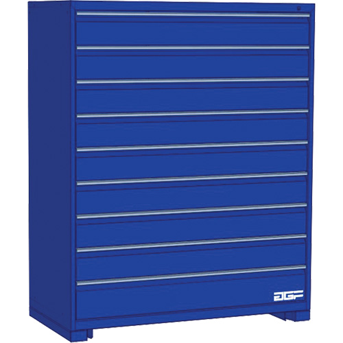 Armoire &agrave; tiroirs modulaire, 9 tiroirs, 36" la x 28" p x 60" h, Bleu Mukwa Safety Services