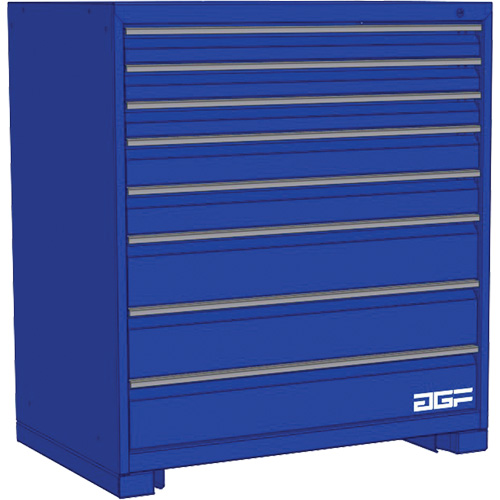 Armoire &agrave; tiroirs modulaire, 8 tiroirs, 60" la x 24" p x 40" h, Bleu Mukwa Safety Services