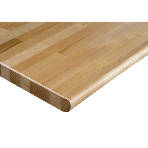 Hardwood Workbench Top, 48" W x 30" D, Bullnose Edge, 1-1/4" Thick Mukwa Safety Services