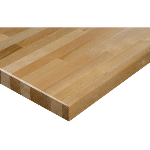 Hardwood Workbench Top, 72" W x 24" D, Square Edge, 1-1/4" Thick Mukwa Safety Services