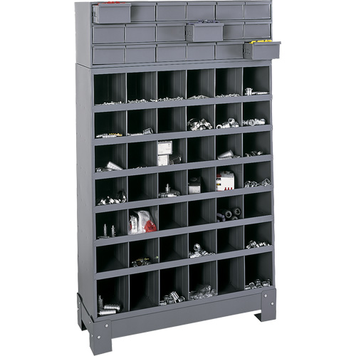 Modular Small Parts Storage Unit, Steel, 18 Drawers, 33-3/4" x 12-1/4" x 58-5/8", Grey Mukwa Safety Services