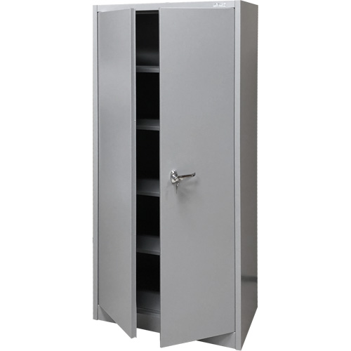 Storage Cabinet, Steel, 4 Shelves, 66" H x 30" W x 15" D, Grey Mukwa Safety Services