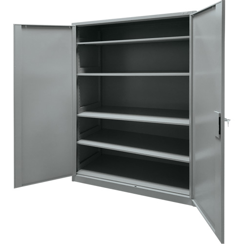 Storage Cabinet, Steel, 4 Shelves, 78" H x 48" W x 24" D, Grey Mukwa Safety Services