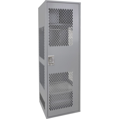 Gear Locker with Door, Steel, 24" W x 24" D x 72" H, Grey Mukwa Safety Services