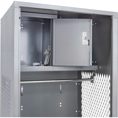 Gear Locker, Steel, 24" W x 24" D x 72" H, Grey Mukwa Safety Services