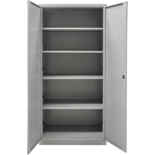 Hi-Boy Storage Cabinet, Steel, 4 Shelves, 72" H x 36" W x 18" D, Grey Mukwa Safety Services