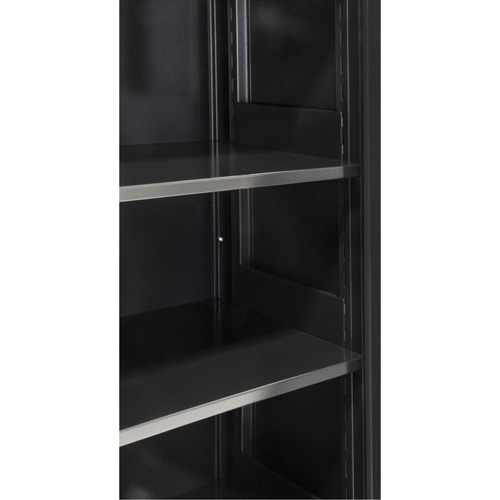 Hi-Boy Storage Cabinet, Steel, 4 Shelves, 72" H x 36" W x 18" D, Black Mukwa Safety Services