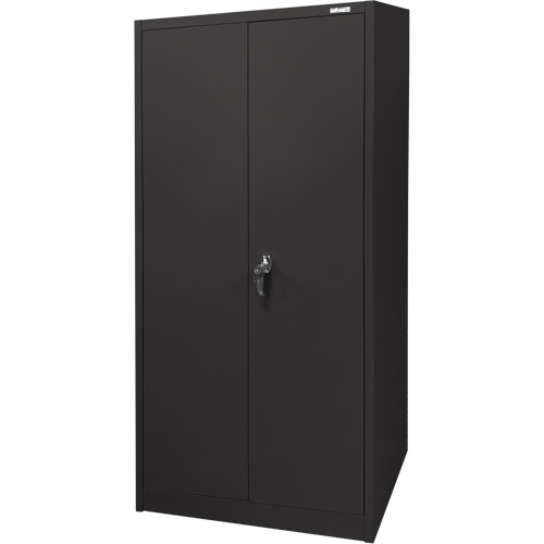 Armoire d'entreposage, Acier, 4 Tablettes, 66" h x 30" la x 15" P, Noir Mukwa Safety Services