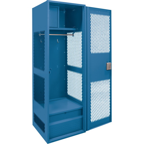 Gear Locker with Door, Steel, 24" W x 24" D x 72" H, Dark Blue Mukwa Safety Services