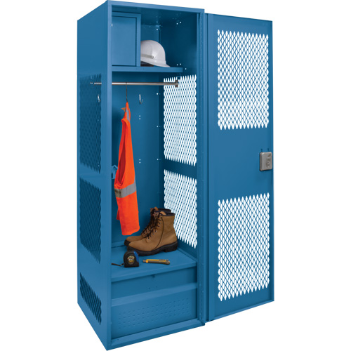 Gear Locker with Door, Steel, 24" W x 24" D x 72" H, Dark Blue Mukwa Safety Services