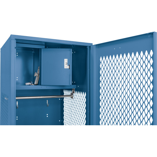 Gear Locker with Door, Steel, 24" W x 24" D x 72" H, Dark Blue Mukwa Safety Services