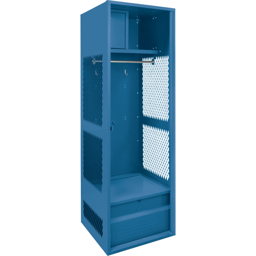 Gear Locker, Steel, 24" W x 18" D x 72" H, Dark Blue Mukwa Safety Services