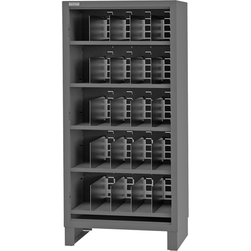 Heavy-Duty Open Front Cabinet with Dividers, Steel, 0 Drawers, 36" x 24" x 78", Grey Mukwa Safety Services