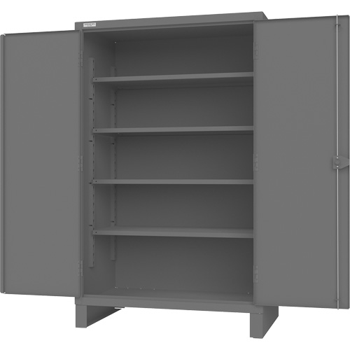Cabinet with Recessed Pegboard Doors, Steel, 4 Shelves, 78" H x 48" W x 30" D, Grey Mukwa Safety Services