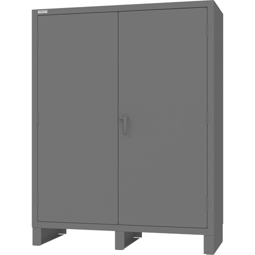 Wardrobe Cabinet with Standard Recessed Doors, Steel, 60" W x 24" D x 78" H, Grey Mukwa Safety Services
