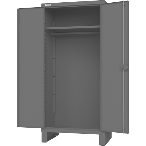 Armoire avec barre de suspension et portes encastr&eacute;es standards , Acier, 78" h x 36" la x 24" P, Gris Mukwa Safety Services