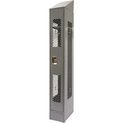 Casiers ventil&eacute;s, 12" x 18" x 88", Acier, Gris, D&eacute;mont&eacute;, Perfor&eacute; Mukwa Safety Services