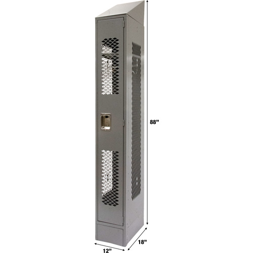 Casiers ventil&eacute;s, 12" x 18" x 88", Acier, Gris, D&eacute;mont&eacute;, Perfor&eacute; Mukwa Safety Services