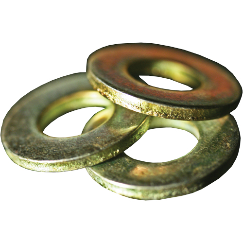 SAE Flat Washer, 3/8", Yellow Zinc Mukwa Safety Services