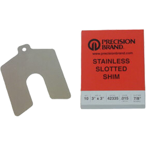 Slotted Shim Assortments, 4" L x 0.001"- 0.125" Thickness, 4" W, Stainless Steel Mukwa Safety Services