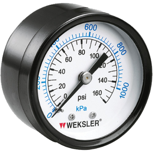 Dry Pressure Gauge, 1-1/2" , 0 - 160 psi, Back Mount, Analogue Mukwa Safety Services