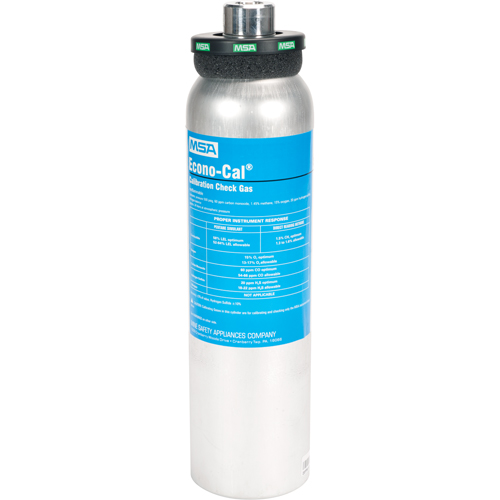 Gaz d'essai d'&eacute;talonnage, 4 M&eacute;lange de gaz, CH4/CO/H2S/O2, 34 litres Mukwa Safety Services