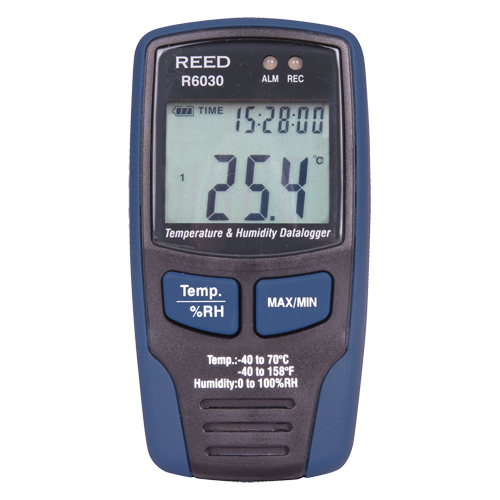 Temp/RH Data Logger with Calibration Certificate, 40°C to 70°C (-40°F to 158°F) Mukwa Safety Services
