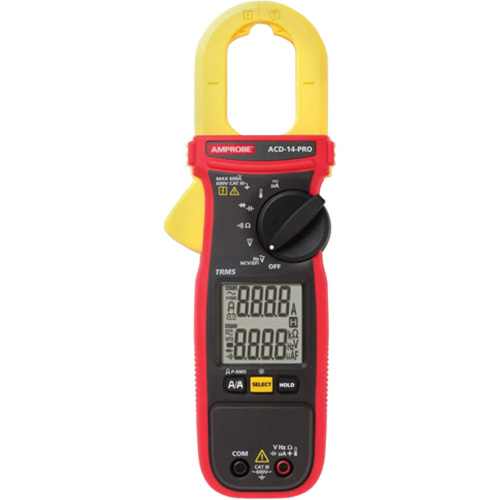 Multim&egrave;tre TRMS &agrave; pince avec &eacute;cran double ACD-14-PRO, Tension c.a./c.c., Courant c.a. Mukwa Safety Services