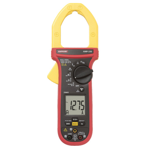 Multim&egrave;tre &agrave; pince TRMS pour entretien de moteur AMP-330, Tension c.a./c.c., Courant c.a./c.c. Mukwa Safety Services