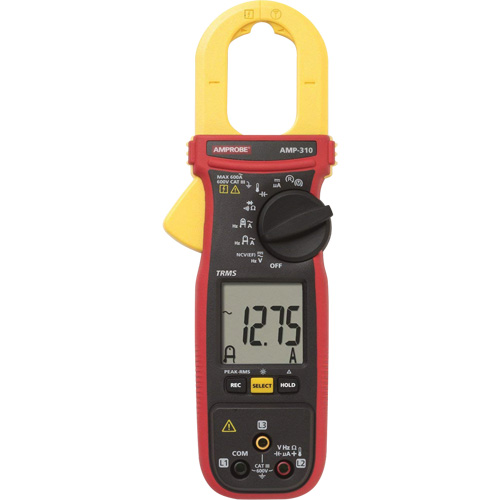 Multim&egrave;tre &agrave; pince TRMS pour entretien de moteur AMP-310, Tension c.a./c.c., Courant c.a. Mukwa Safety Services