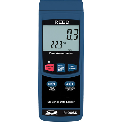 Thermo-Anemometer, Data Logging, 0.4 - 30 m/sec Air Velocity Range Mukwa Safety Services