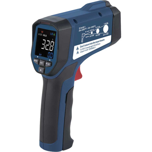 Infrared Thermometer with Calibration Certificate, -26°- 2282° F ( -32° - 1250° C ), 50:1, Adjustable Emmissivity Mukwa Safety Services