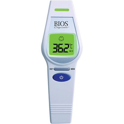 Non-Contact Forehead Thermometer, 0°C - 100.0°C (32.0°F - 212.0°F), Fixed Emmissivity Mukwa Safety Services
