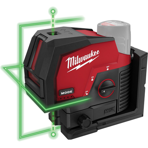 Laser vert &agrave; lignes crois&eacute;es et points d'aplomb M12 sans fil (outil seulement) Mukwa Safety Services