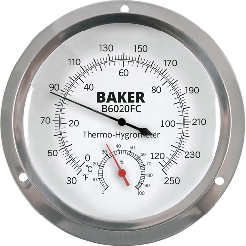 Dial Thermo-Hygrometer, 0% - 100% RH, 30 - 250°F (0 - 120°C) Mukwa Safety Services