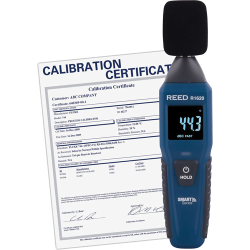 Sonom&egrave;tre Bluetooth Smart Series avec certificat de calibration, Gamme de mesure 30 - 130 dB Mukwa Safety Services