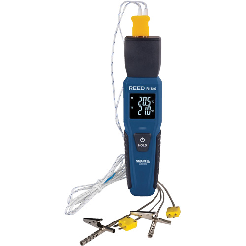 Thermom&egrave;tre &agrave; thermocouple de s&eacute;rie intelligente R1640 avec sondes pour fourneau/cong&eacute;lateur, Contact, Num&eacute;rique, 32-122°F (0-50°C) Mukwa Safety Services