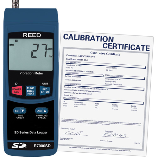 Data Logging Vibration Meter with Calibration Certificate, 10% - 85% RH, 32°- 122° F ( 0° - 50° C ) Mukwa Safety Services
