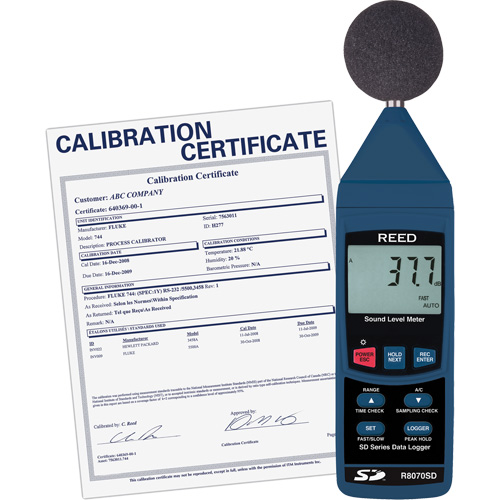 Ensemble sonom&egrave;tre &agrave; enregistrement de donn&eacute;es avec certificat de calibration Mukwa Safety Services