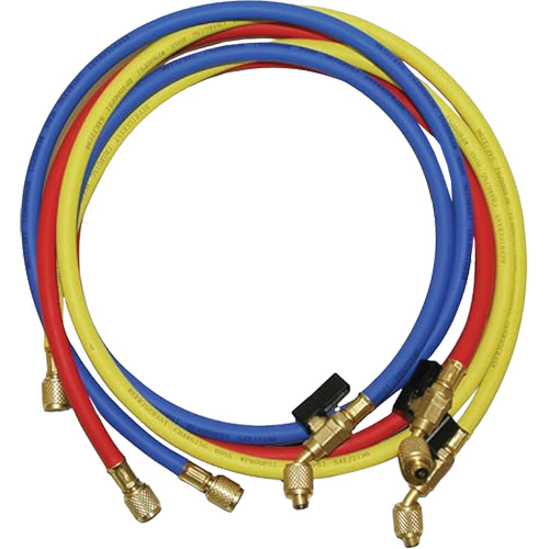 Ball Valve Refrigerant Charging Hoses with 1/4" SAE fittings Mukwa Safety Services