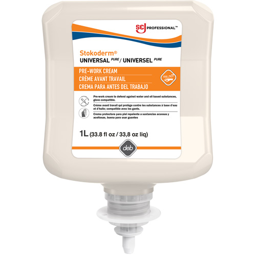 Cr&egrave;me sans silicone &agrave; appliquer avant de travailler Emulsion, Cartouche en plastique, 1000 ml Mukwa Safety Services