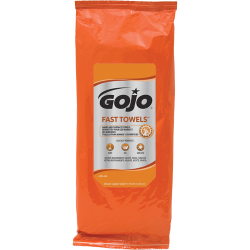 Serviettes nettoyantes Fast Wipes, 60 lingettes, 10" x 9" Mukwa Safety Services