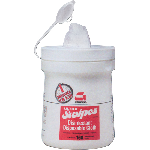 Chiffons d&eacute;sinfectants Ultra, 7" x 6", 160 lingettes Mukwa Safety Services