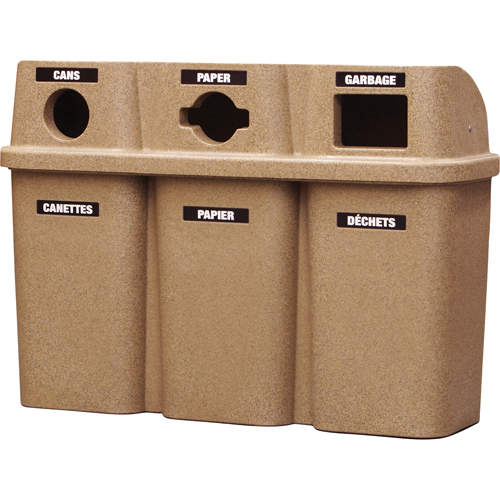 Contenants de recyclage Bullseye, Bord de rue, Plastique, 3 x 22 gal. US Mukwa Safety Services