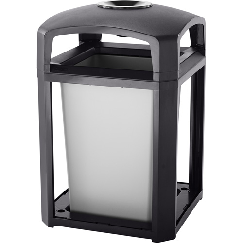 Cendrier et corbeille pour d&eacute;chets de s&eacute;rie Landmark, Plastique, Capacit&eacute; 35 gal. US, Hauteur 40" Mukwa Safety Services