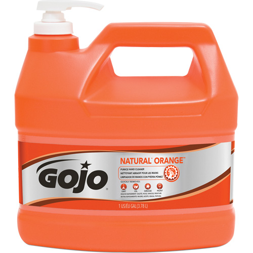 Natural Orange Hand Cleaner, Pumice, 3.78 L, Pump Bottle, Citrus/Orange Mukwa Safety Services