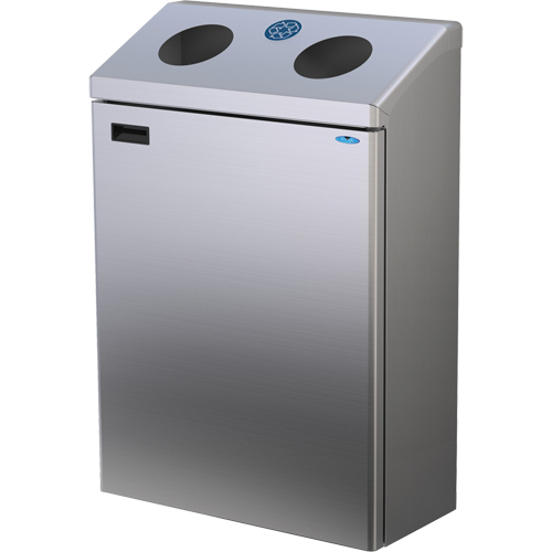 Wall Mounted Recycling Station, Bulk, Stainless Steel, 29 gal. Mukwa Safety Services