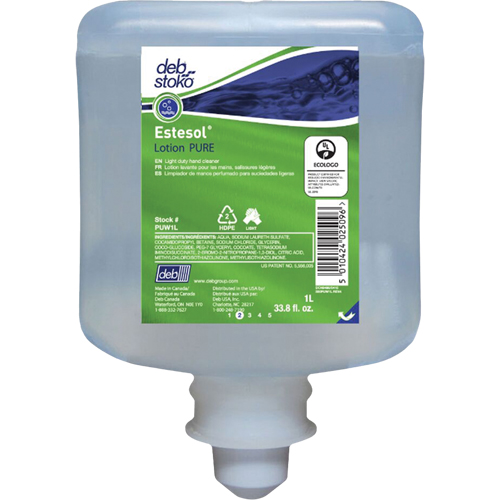 Nettoyant l&eacute;ger et pure pour les mains Estesol, Cr&egrave;me, 1 L, Recharge, Fraîcheur Mukwa Safety Services