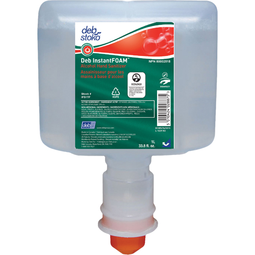D&eacute;sinfectant InstantFOAM, 1000 ml, Cartouche de recharge, 72 alcool Mukwa Safety Services