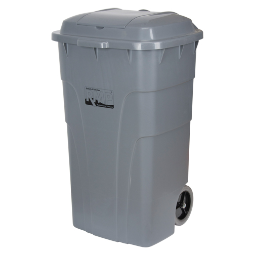 Roll Out Garbage Bin, Polyethylene, 65 US gal. Mukwa Safety Services